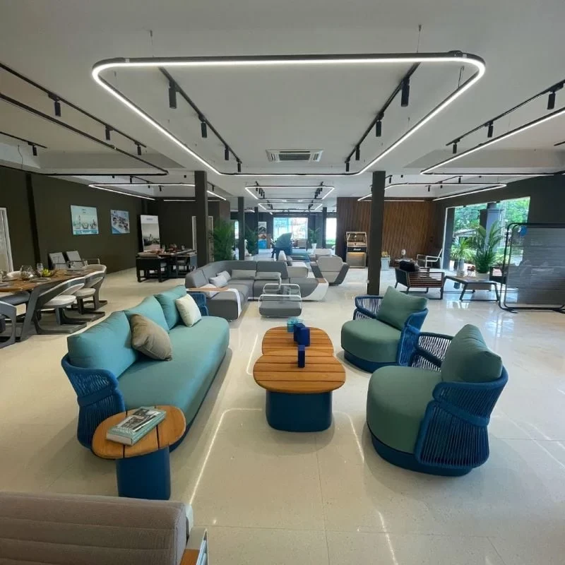 Outdoor furniture in office outdoor space